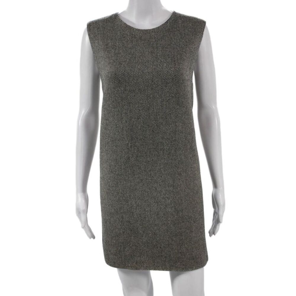 Designer Women Herringbone Shift Dress Multicolor Sleeveless Short Size M